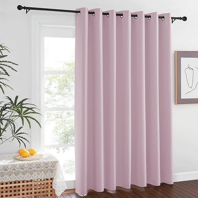 NICETOWN Room Darkening Baby Pink Curtains W100 x L84 by NICETOWN
