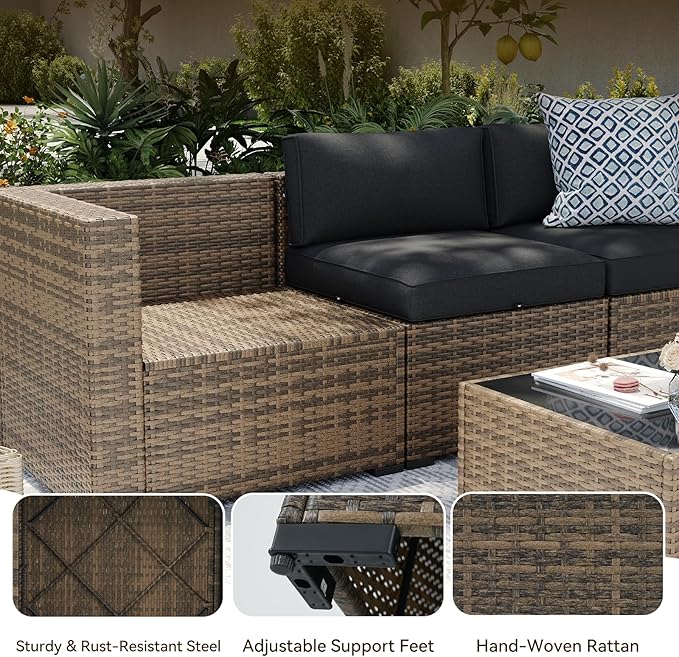 Aoxun Patio Furniture Sets, 14-Piece Outdoor Patio Furniture - Image 6