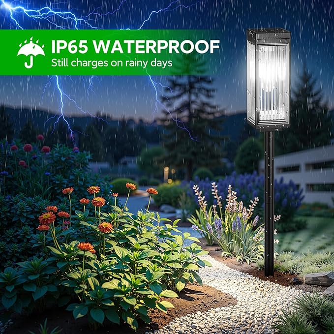 Solar Pathway Lights Outdoor, 6 Pack Upgraded Solar Lights Outdoor Waterproof - Image 3