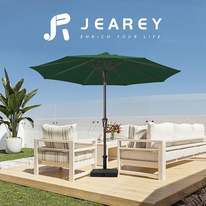 JEAREY 9FT Outdoor Patio Umbrella Outdoor Table Umbrella - Image 4