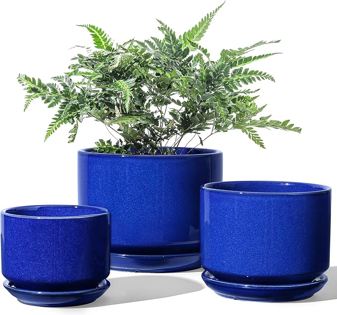 LE TAUCI Ceramic Plant Pots, 4.3+5.3+6.8 inch, Planters by LETAUCI