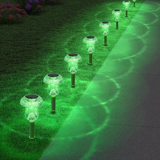 Solar Lights Outdoor, St Patricks Day 8 Pack Mushroom Landscape Lights - Image 6