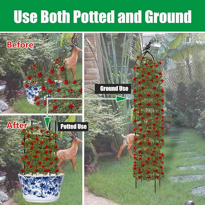2-Pack 6FT Garden Obelisk Trellis - Image 4