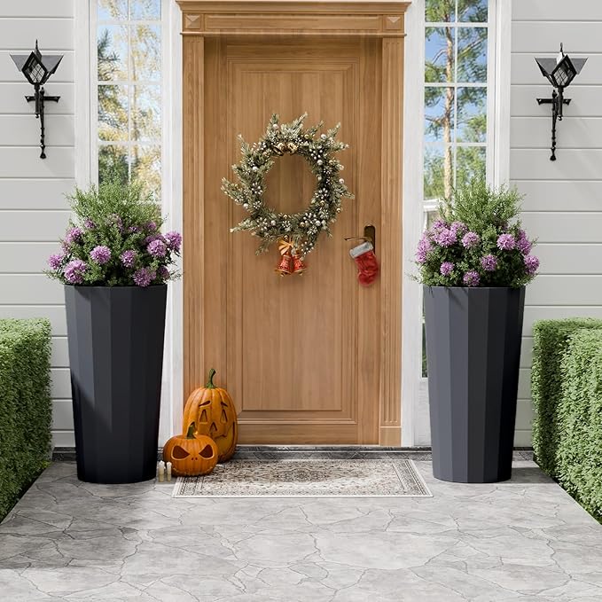 23.6" Tall Outdoor Planters Set of 2, Large Planters - Image 7