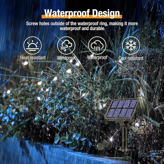 btfarm 2 Pack Solar String Lights Outdoor - Image 3