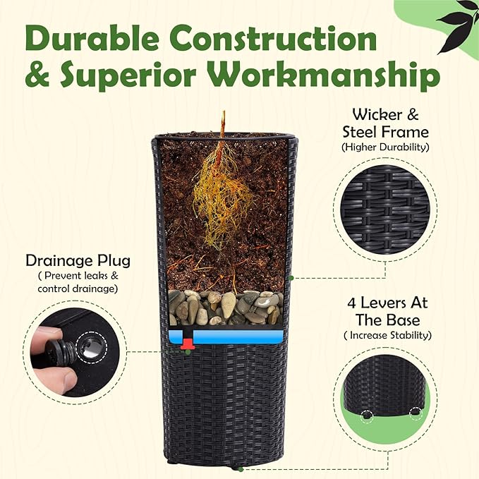Idzo All Weather Wicker Planters - Image 4