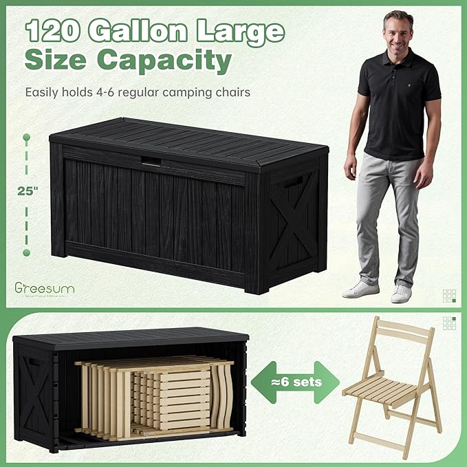 Greesum Outdoor Storage Box 120 Gallon Storage Bin - Image 5