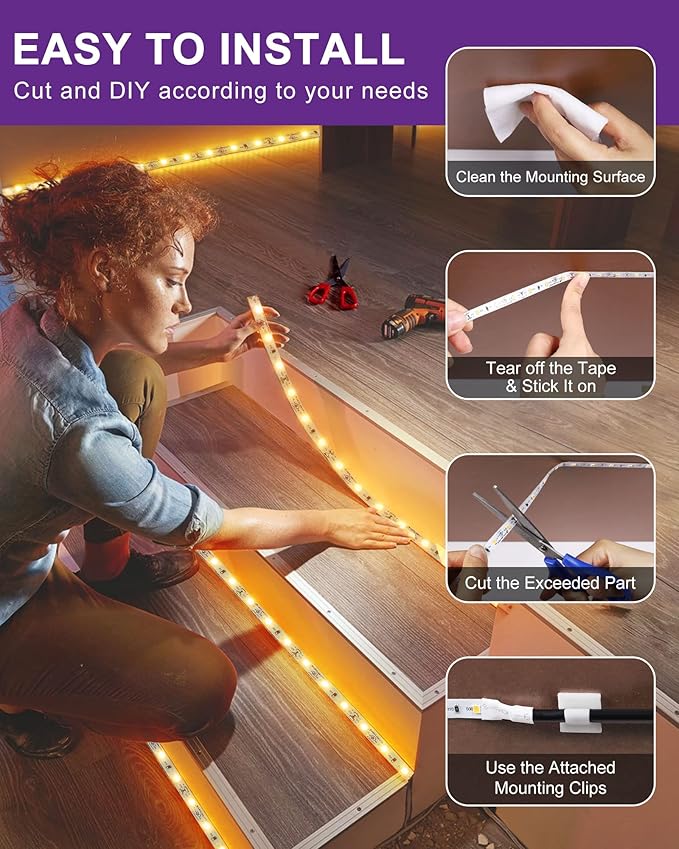 HitLights LED Strip Lights Warm White 2700K, 16.4ft High Density Tape Light - Image 6