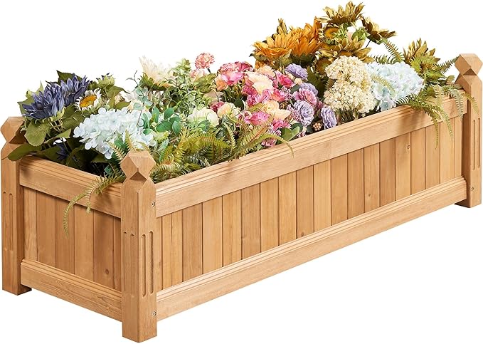 Yaheetech 43.5″ L×16″ W×14″ H Wooden Raised Garden Bed, Horticulture Wood by Yaheetech