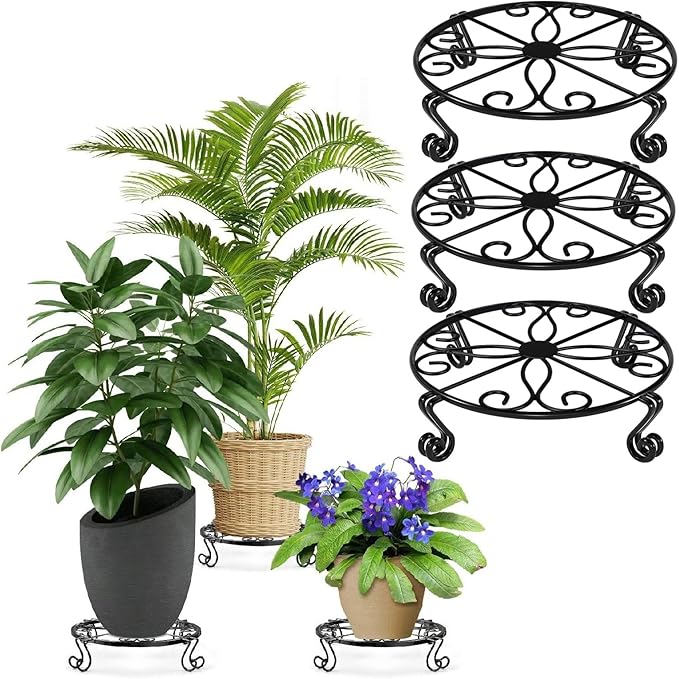 Metal Plant Stand Indoor/Outdoor, Low Corner Plant Stand, Decoration Small by Kylinbigda