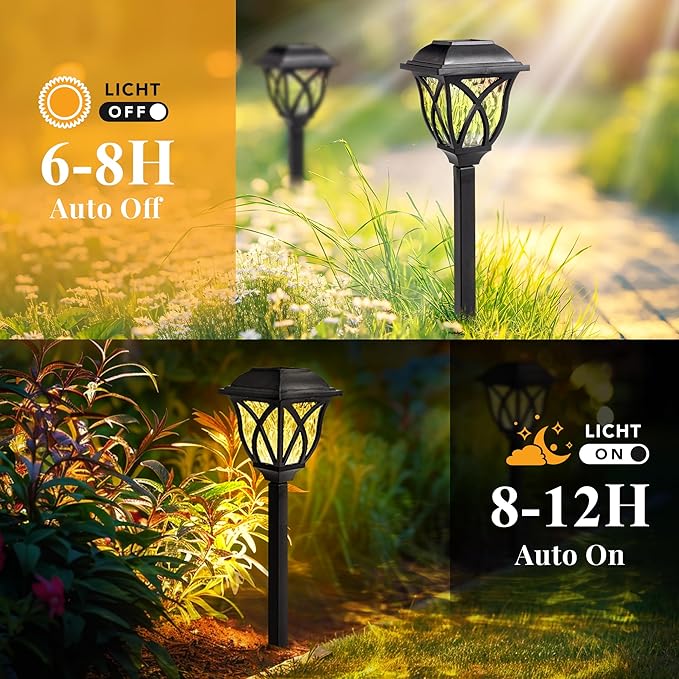 GIGALUMI 6 Pack Solar Lights Outdoor Waterproof, LED Solar Garden Lights - Image 5