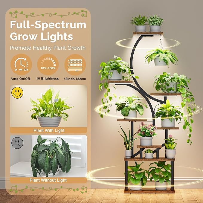Plant Stand Indoor with Grow Lights - Image 3