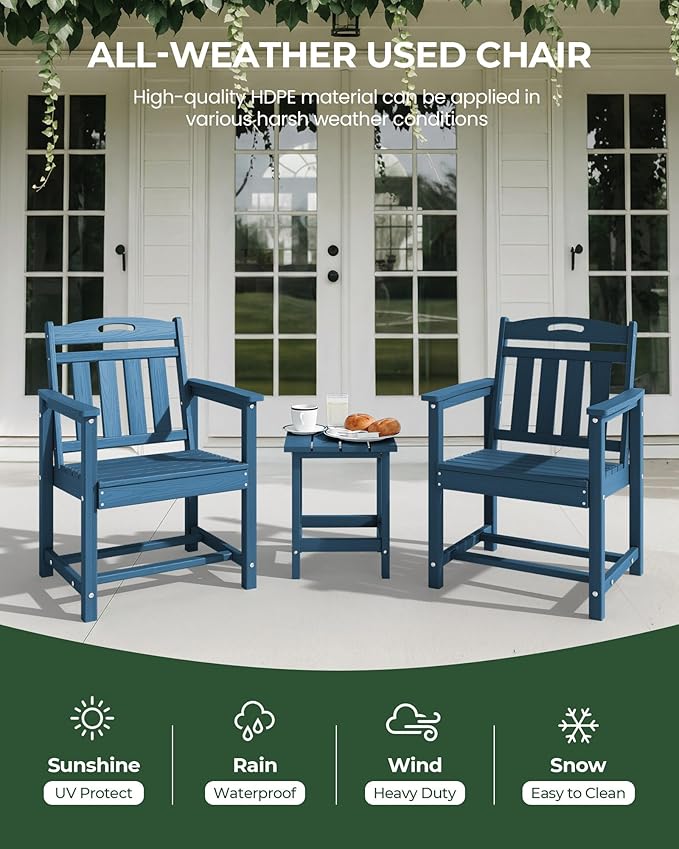 Set of 2 Weatherproof Patio Chairs - Image 4