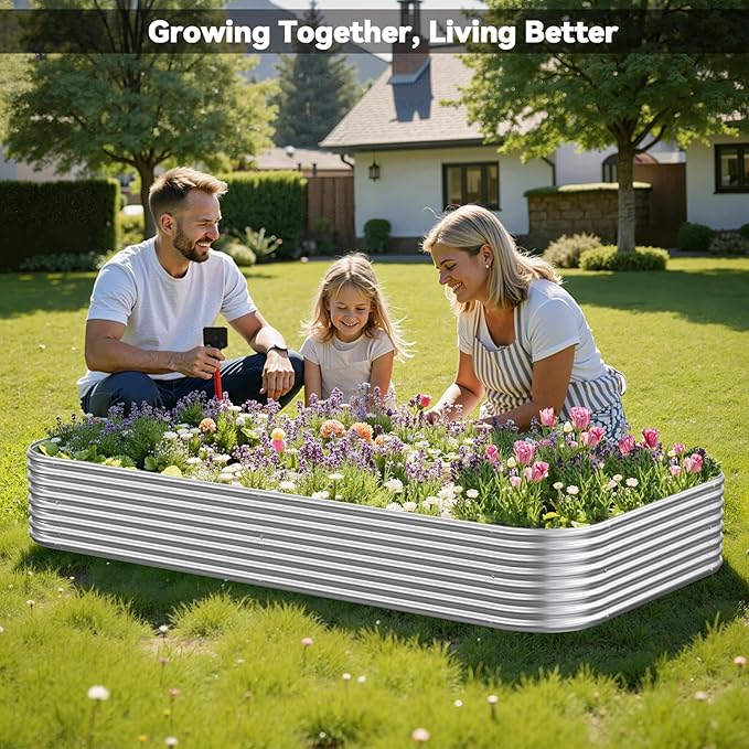 3 Pack 6x3FT Raised Beds for Gardening, Corrugated Galvanized Steel Raised - Image 2