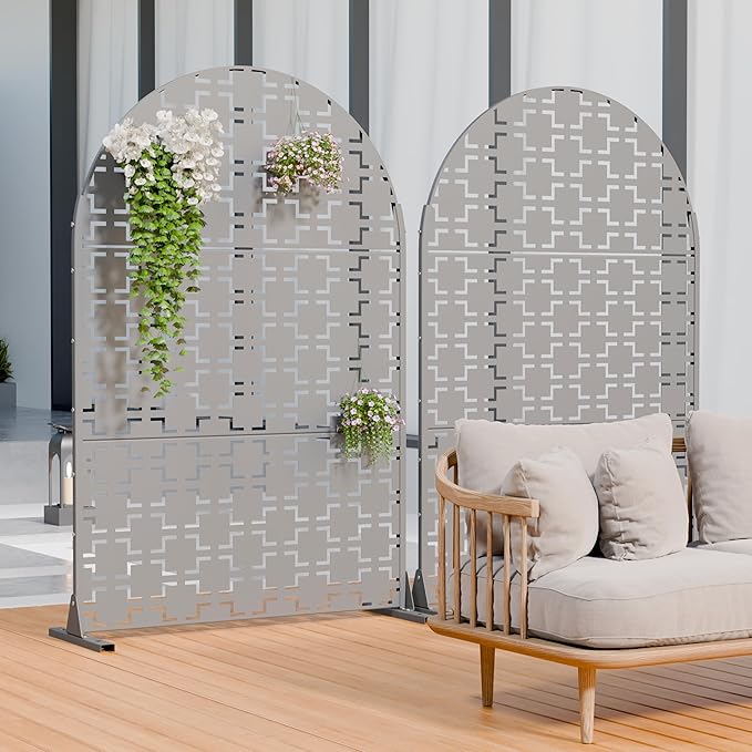 Casaphoria 72" H x 47" W Arched Metal Privacy Screen - Image 8