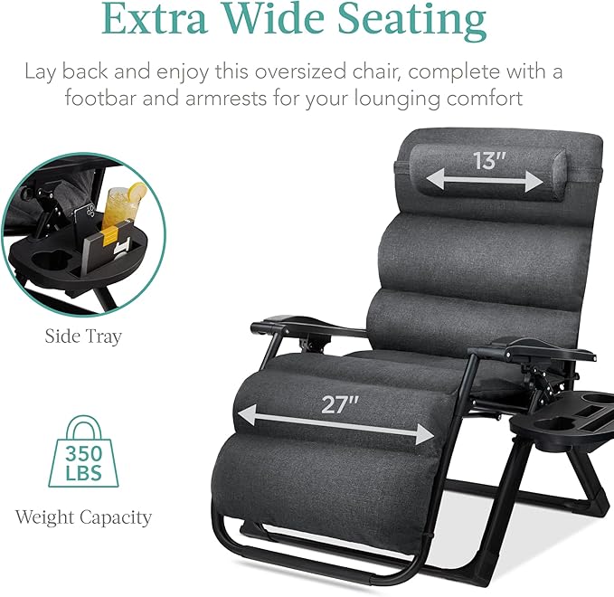 Best Choice Products Oversized Zero Gravity Chair, Folding Outdoor Patio - Image 7