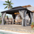 Aoxun Hardtop Gazebo 10x12, Aluminum Frame Canopy by Aoxun