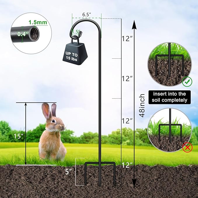 FEED GARDEN 48 Inch Small Shepherd Hooks - Image 2