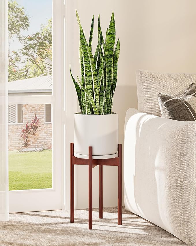 Adjustable Plant Stand Indoor, Bamboo Plant Stand Fits 8 9 10 11 12 Inches by Gentingbro