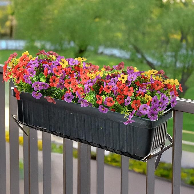 Artificial Flowers Faux Plants Outdoor Fake Flowers Spring Decor, 12 Bundles - Image 6