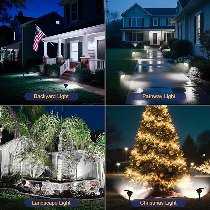 T-SUN Solar Lights Outdoor Waterproof IP65, 12 Pack LED Solar Spot Lights Color - Image 2