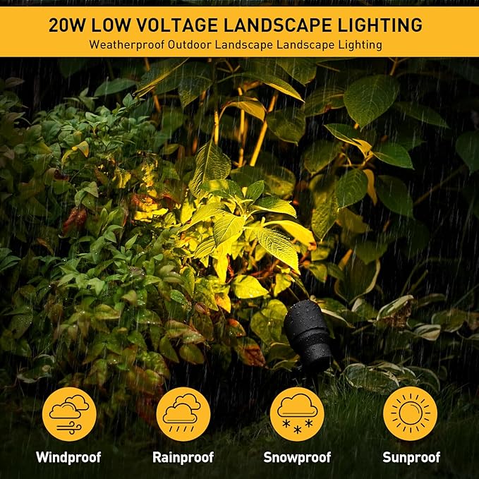 Malibu 20W Landscape Lighting Outdoor Landscape Spotlights Low Voltage 12V AC - Image 7