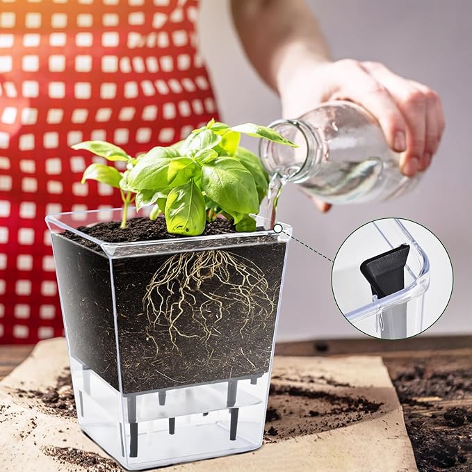 Self Watering Pots Set, 3 Pack 2.7 Inch Pots - Image 7