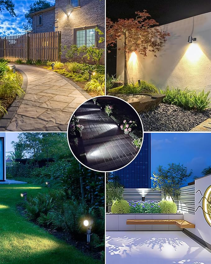 CLY 6 in 1 Solar Spot Lights Outdoor, 2700K Warm White Solar Spotlights - Image 7