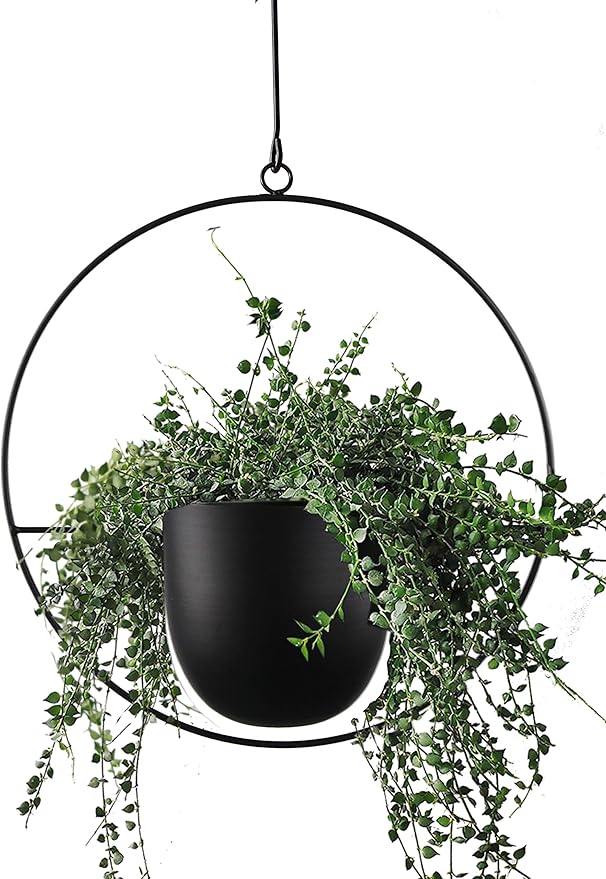 Hanging Planter for Indoor Outdoor Plants Metal Mid Century Minimalist Wall by ABETREE