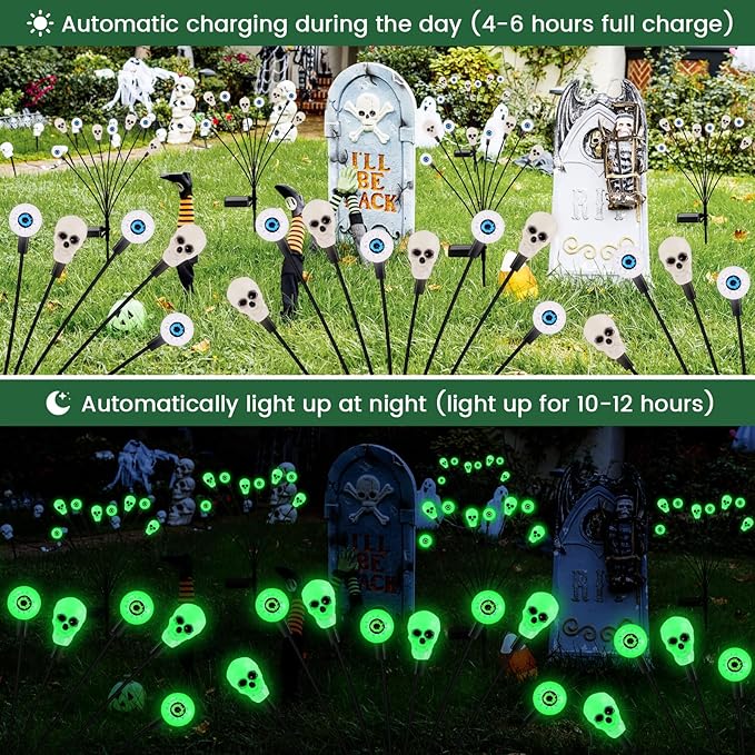 Solar Lights Outdoor, Halloween Decorations Outdoor, Scary Eyeball Lights - Image 5