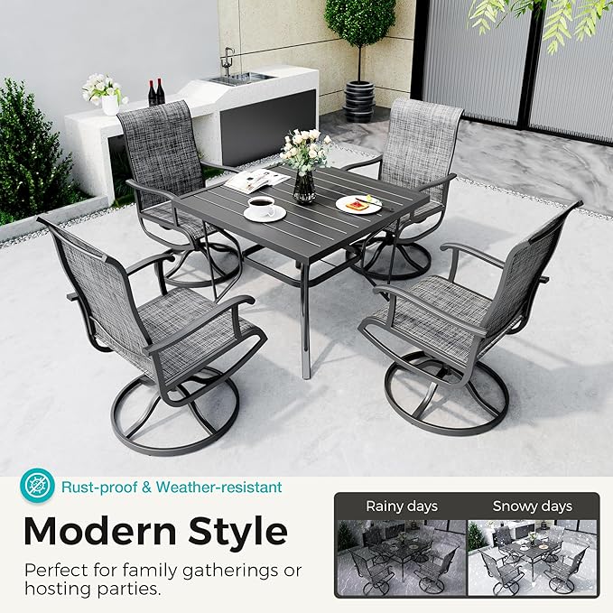 Pamapic 5-Piece Outdoor Dining Set, Patio Dining Set - Image 3