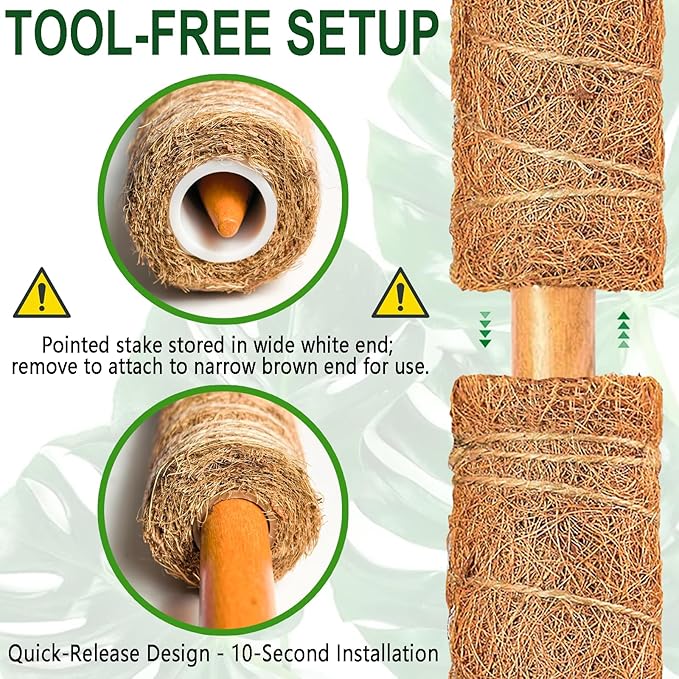 Soupiar 4 Pack 22 Inch Stackable Moss Pole - Image 3