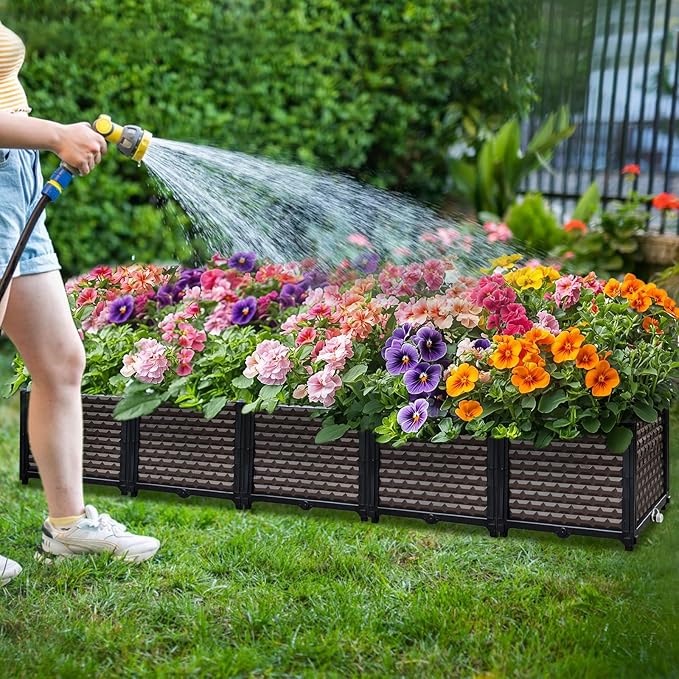 Large Planters for Outdoor Plants 14" Tall Planter Box, Raised Beds for - Image 9