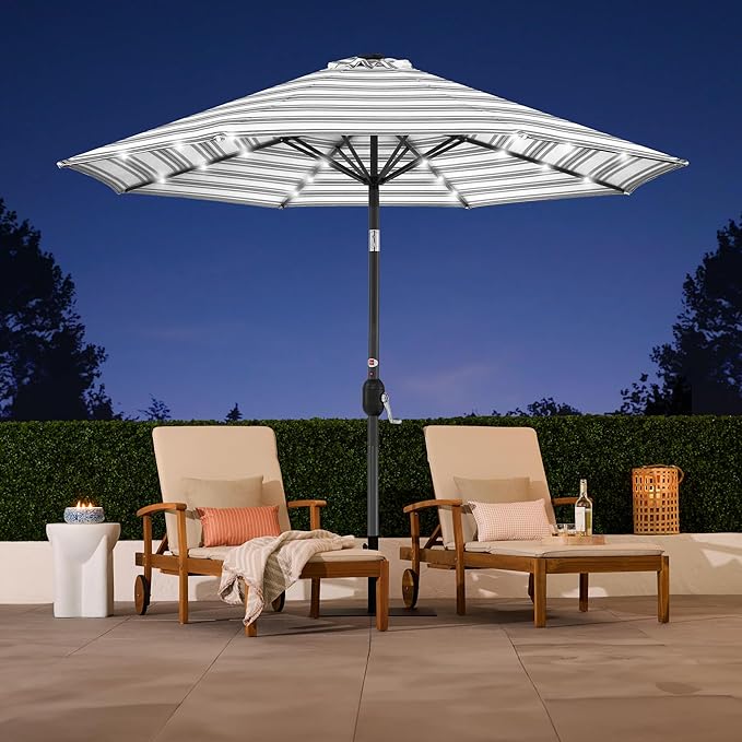 Best Choice Products 10ft Solar Polyester LED Lighted Patio Umbrella w/Tilt - Image 5