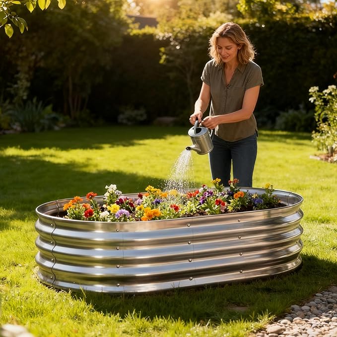 TATAANTY Galvanized Raised Garden Bed - Image 7