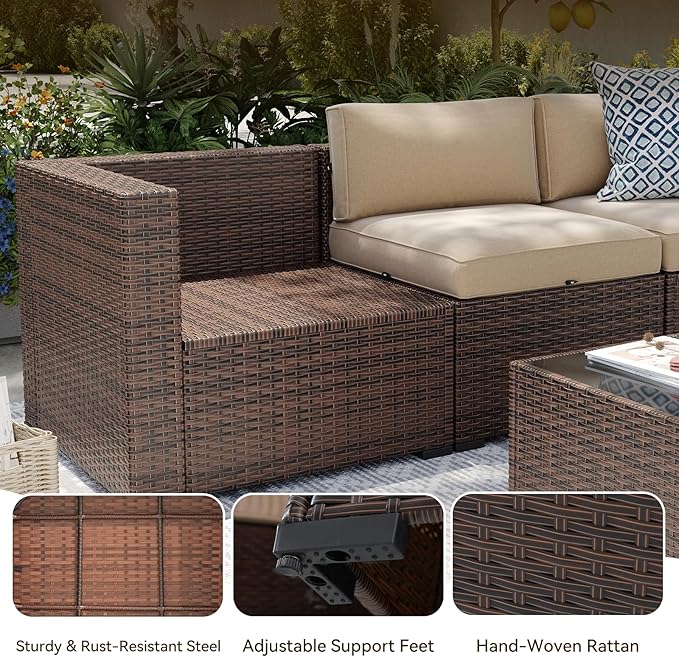 Aoxun Patio Furniture Sets, 8-Piece Outdoor Patio Furniture - Image 6