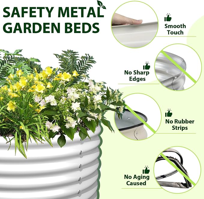 A ANLEOLIFE 6-Pack 4X4X1.5ft & 8X4X1.5ft Deep Root Galvanized Raised Garden - Image 4