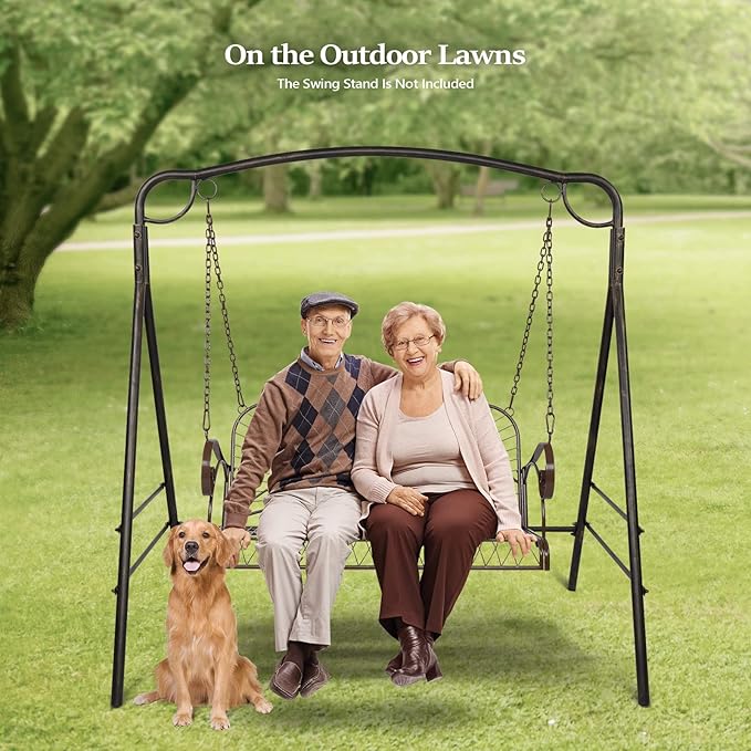 VINGLI Upgraded Metal Patio Porch Swing, 660 LBS Weight Capacity Steel Porch - Image 7