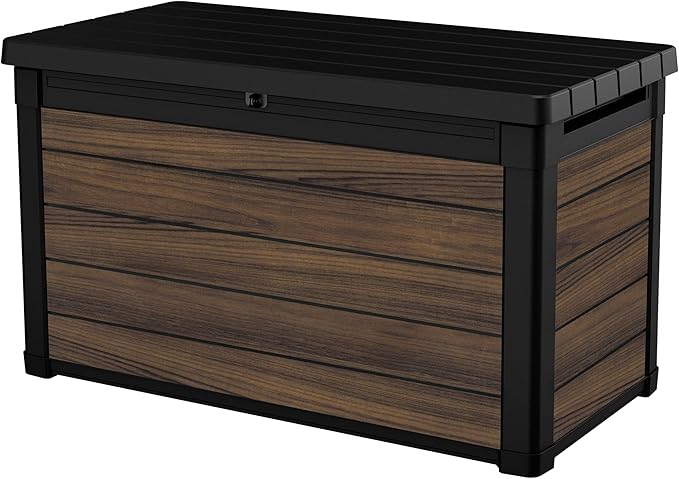 Keter Rosewood 100 Gallon Resin Deck Box Organization and Storage by Keter