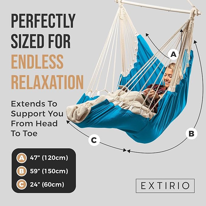 Hanging Hammock Chair Swing – Hanging Chair Outdoor & Indoor - Image 2