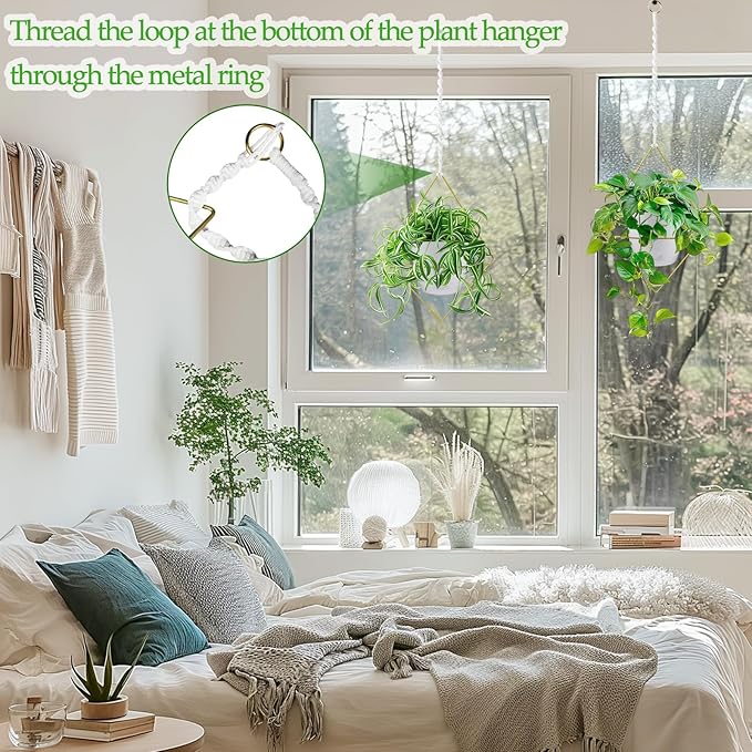 Hanging Planters for Indoor Plants, 2 Set Self Watering Hanging Flower Pots - Image 5