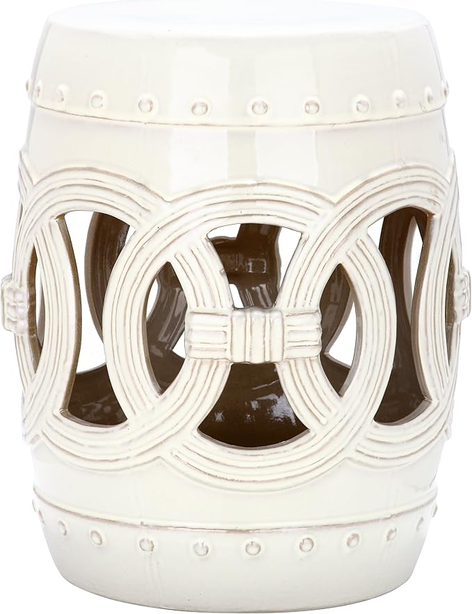 SAFAVIEH Home Collection Double Coin Cream Ceramic Indoor/ Outdoor Decorative by SAFAVIEH