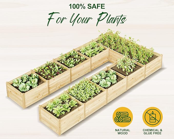 AMERLIFE U-Shaped Raised Garden Bed, 7.5Wx15Dx1.6H Free Combination Outdoor - Image 3