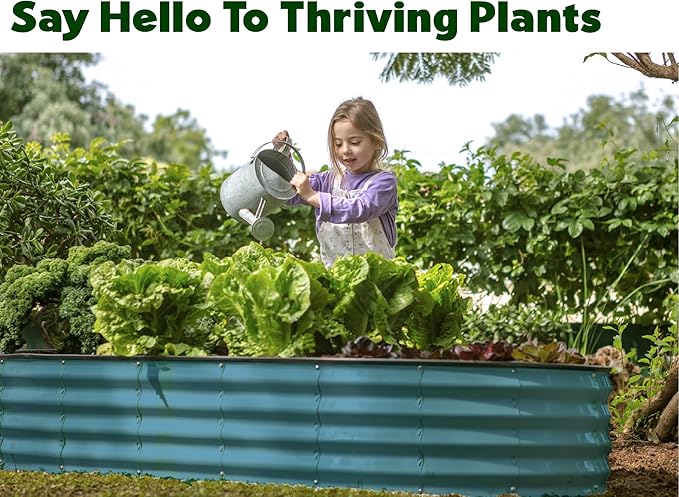 Plant & Plot Galvanized Raised Garden Beds Outdoor // 8×4×1 ft Planter Raised - Image 4