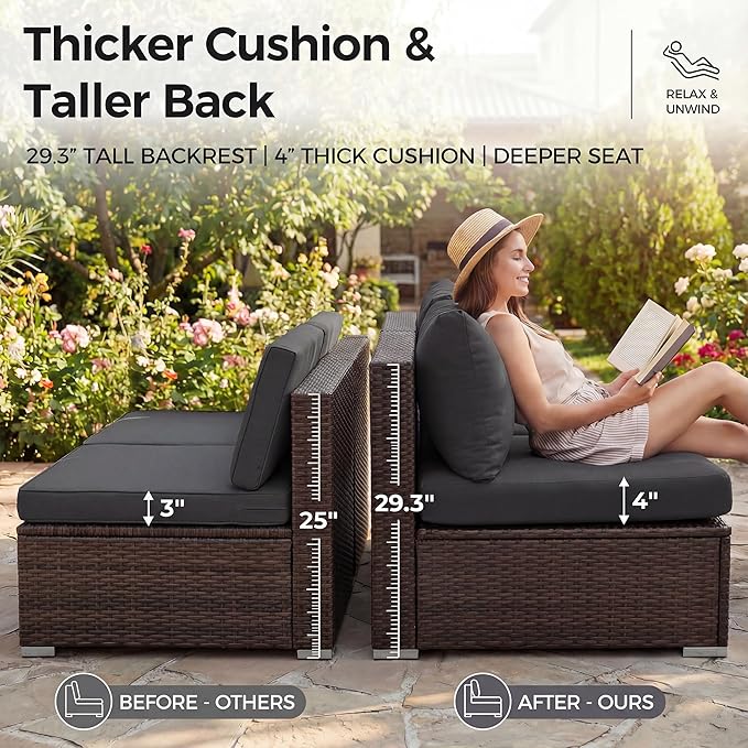 NICESOUL 9 Piece Extra Large Outdoor Patio Furniture Set - Image 7