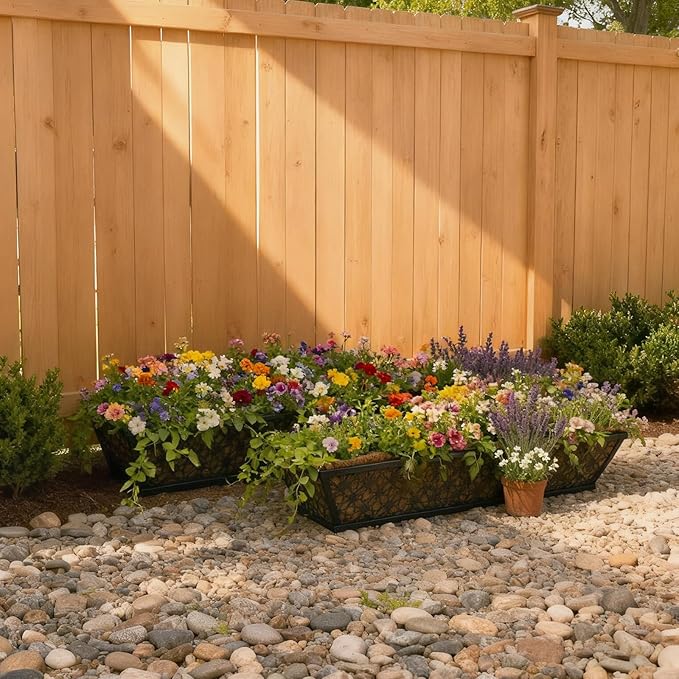 24 Inch Window Box Planters Outdoor, Deck Railing Planter Boxes - Image 8