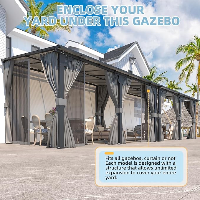 AECOJOY 14' x 12' Gazebo Outdoor Pergola - Image 6