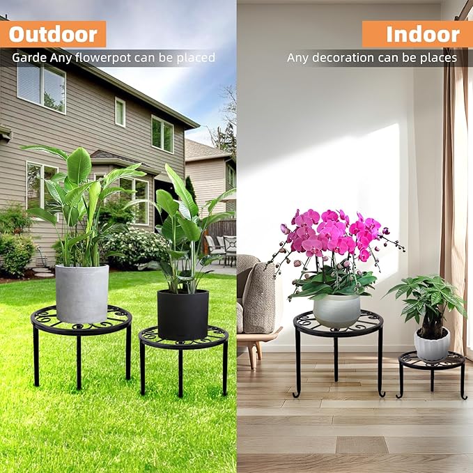 6-Pack Metal Plant Stand, Heavy Duty Flower Pot Stands - Image 5