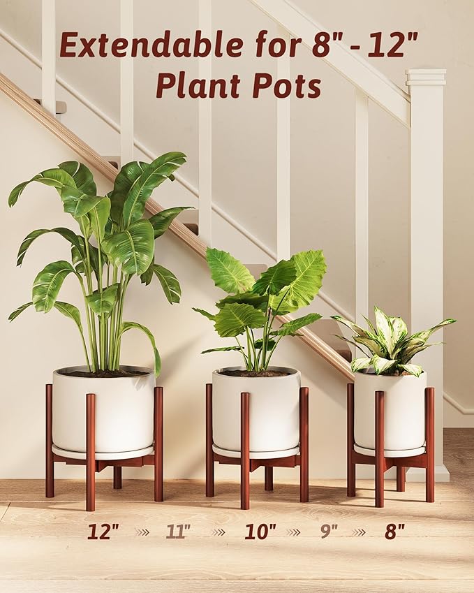 Adjustable Plant Stand Indoor, Bamboo Plant Stand Fits 8 9 10 11 12 Inches - Image 7