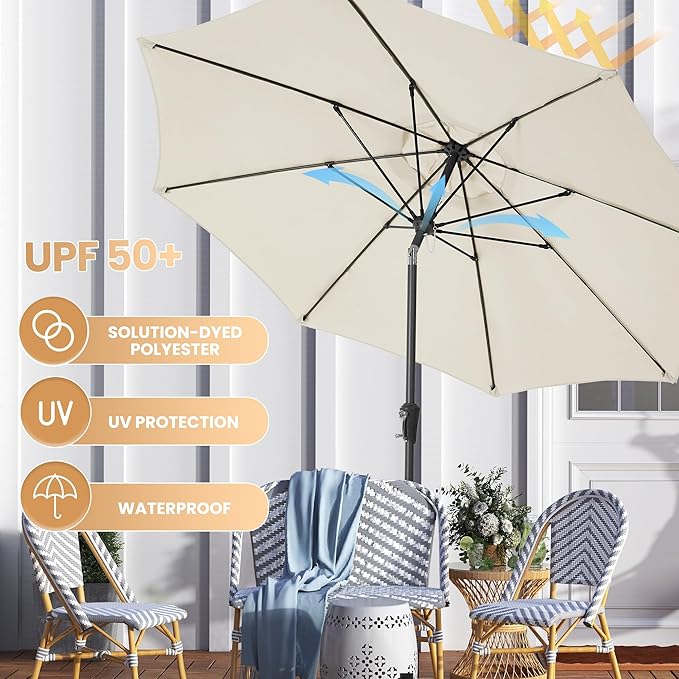 Ayge 9FT Large Outdoor Patio Umbrella Market Table Umbrella-UV Resistant - Image 6